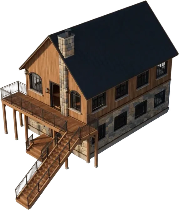 A cabin created with my procedural authoring tool